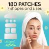 BLOOMORA Large Pimple Patches for Face, Hydrocolloid Pimple Patches, Variety Shapes Zit Stickers, Pimple Spot Care, Pimple Spot Care, Round, Moon, Rectangle, Oval (6 Sizes, 180 Count) view 3