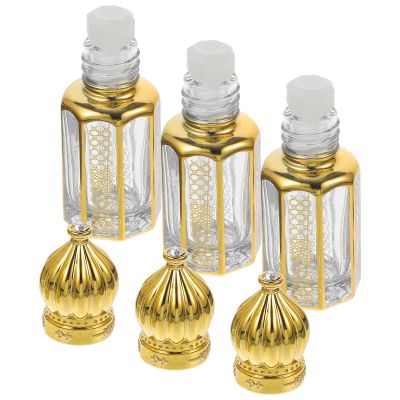 PLAFOPE 3 Pcs 3Ml Essential Oil Glass Dropper Bottles for Refillable Perfume, Portable Containers with Caps for Aromatherapy and Travel