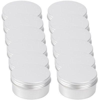 IWOWHERO 12Pcs 80Ml Aluminum Lip Balm Tins Screw-Top Multi-Function Cream Containers for Skincare Travel Cosmetic Accessories