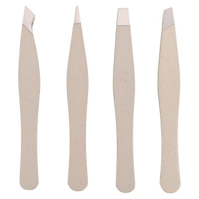 Gogogmee 4Pcs Silver Metal Eyebrow Grooming Tweezers Set with Precision Tips for Women, Mini Brow Hair Removal Tools for Facial Makeup and Travel Use