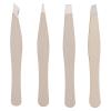 Gogogmee 4Pcs Silver Metal Eyebrow Grooming Tweezers Set with Precision Tips for Women, Mini Brow Hair Removal Tools for Facial Makeup and Travel Use view 1