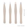 Gogogmee 4Pcs Silver Metal Eyebrow Grooming Tweezers Set with Precision Tips for Women, Mini Brow Hair Removal Tools for Facial Makeup and Travel Use view 2