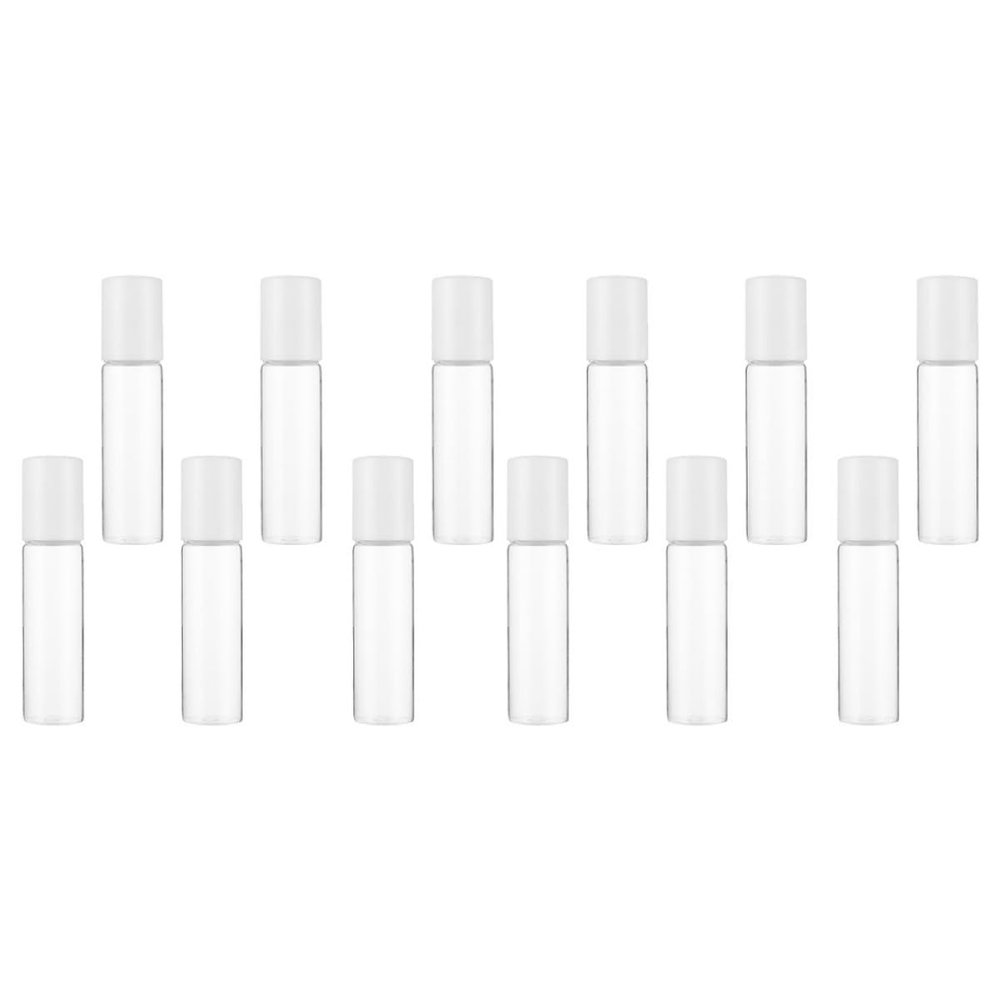 FOYTOKI 12Pcs 5Ml Essential Oil Roller Bottles Glass Roll-On Bottles Refillable for Perfume and Cosmetic Liquid Subpackage Containers
