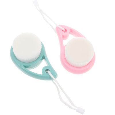 GANAZONO 2Pcs Face Cleaning Brush Soft Bristle Facial Scrub Brush Gentle Exfoliator for Sensitive Skin with Sunscreen Applicator for Daily Skincare