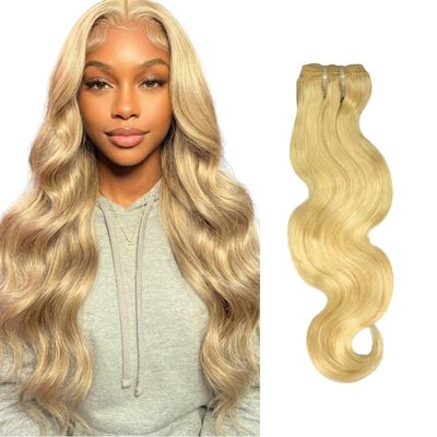 613 Blonde Body Wave Human Hair Bundles 20A Grade Brazilian Virgin Hair 100% Unprocessed Raw Blonde Bundles, Double Weft, True Length, Soft No Shedding Hair Extensions, 12inch