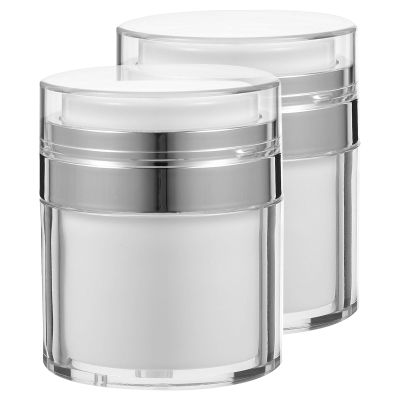 HOOTNEE Airless Pump Lotion Bottles 2pcs 50Ml Vacuum Press Dispensing Containers for Facial Cream Skincare Travel Cosmetics