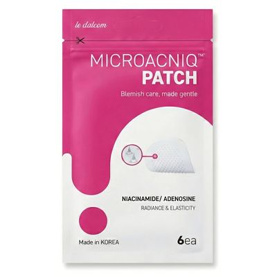 le dalcom Korean Micro-darts Patch, Post Blemish Dark Spot Care for Radiance & Elasticity, Brighter-looking Skin Tone, Niacinamide & Adenosine, Individual Blister Package (6 Patches)