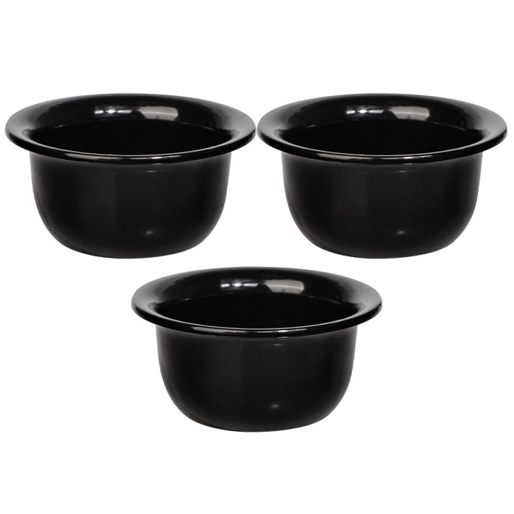 DONFAMDS Shaving Soap Bowl Set 3Pcs Black Men Shave Cup for Wet Shaving Beard Lather Tool for Daily Use