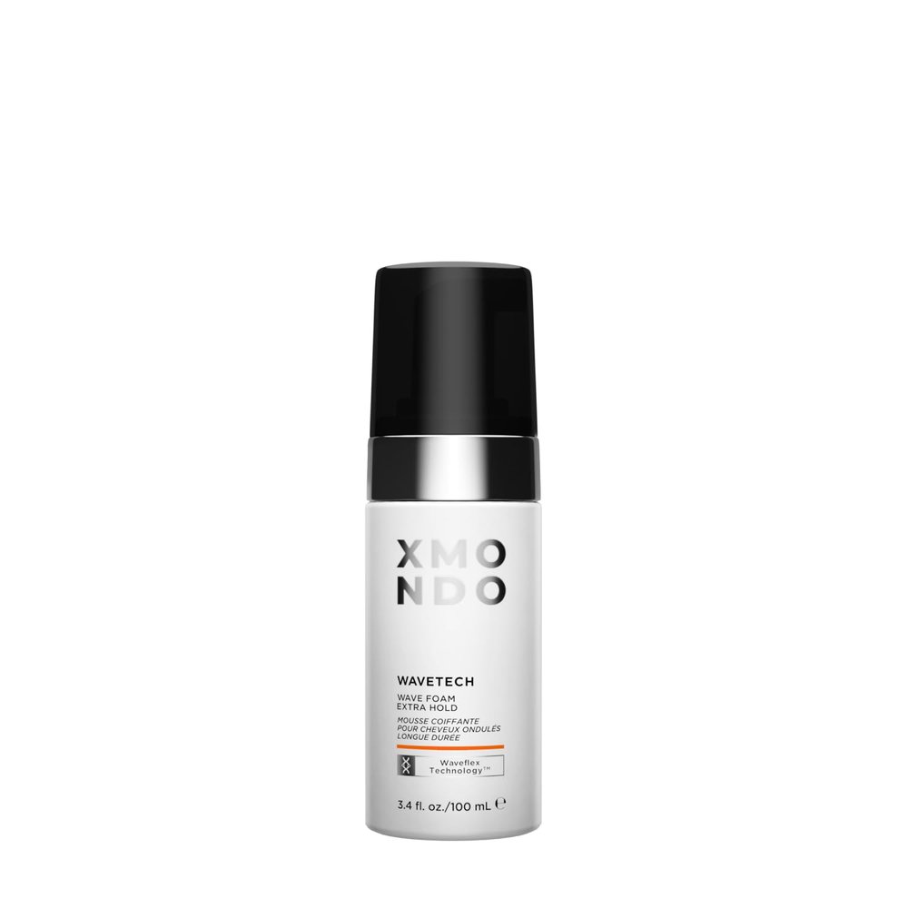 XMONDO Wavetech Wave Foam - Vegan Formula with Pro-Vitamin B5 and Anti-Frizz Nutrients to Fight Static, Control Frizz, and Enhance Your Wavy Hair, Extra Hold Wave Foam Travel Size, 3.4 Fl Oz