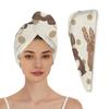Chintiz Microfiber Hair Towel Wrap for Women - Polka Dot Bunny Super Absorbent Fast Drying Anti-Frizz Head Hair Towels, Elastic Loop Design Soft Turbans for Wet Long, Thick, Curly Hair view 1