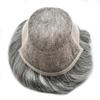 Hair Wonders Toupee Hair for Men French lace Mens Toupee Human Hair Clear Poly Mens Hair System Protesis Capilar Hombre6X9-100% light to medium#1B60 1B# OFF BLACK WITH 60% SYNTHETIC GREY view 3