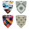 RODAILYCAY 4 Pieces Hair Scarfs Headband, Triangle Head Scarves, Non Slip Hairband Bandanas, Art Watercolor Geometry Plaid Pattern Head Kerchief for Women Girls view 1