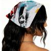 RODAILYCAY 4 Pieces Hair Scarfs Headband, Triangle Head Scarves, Non Slip Hairband Bandanas, Art Watercolor Geometry Plaid Pattern Head Kerchief for Women Girls view 2