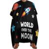 Large Salon Barber Cape Unisex Professional Hair Cutting Cape Waterproof For Women Men World over The Moon Space Rocket Art view 1
