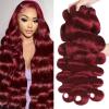 Ciracevi 99J Red Body Wave Human Hair Bundles 15A Raw Indian Hair Bundle burgundy Body Wave Bundles Hair Extensions(3 bundles 22 24 26) view 1