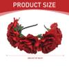 Rwigeboo Flower Headband for Women, Elegant Bohemia Silk Rose Headband Adjustable Hair Accessories for Festivals, Wedding, Party, Beach, Snapshot, Red view 3