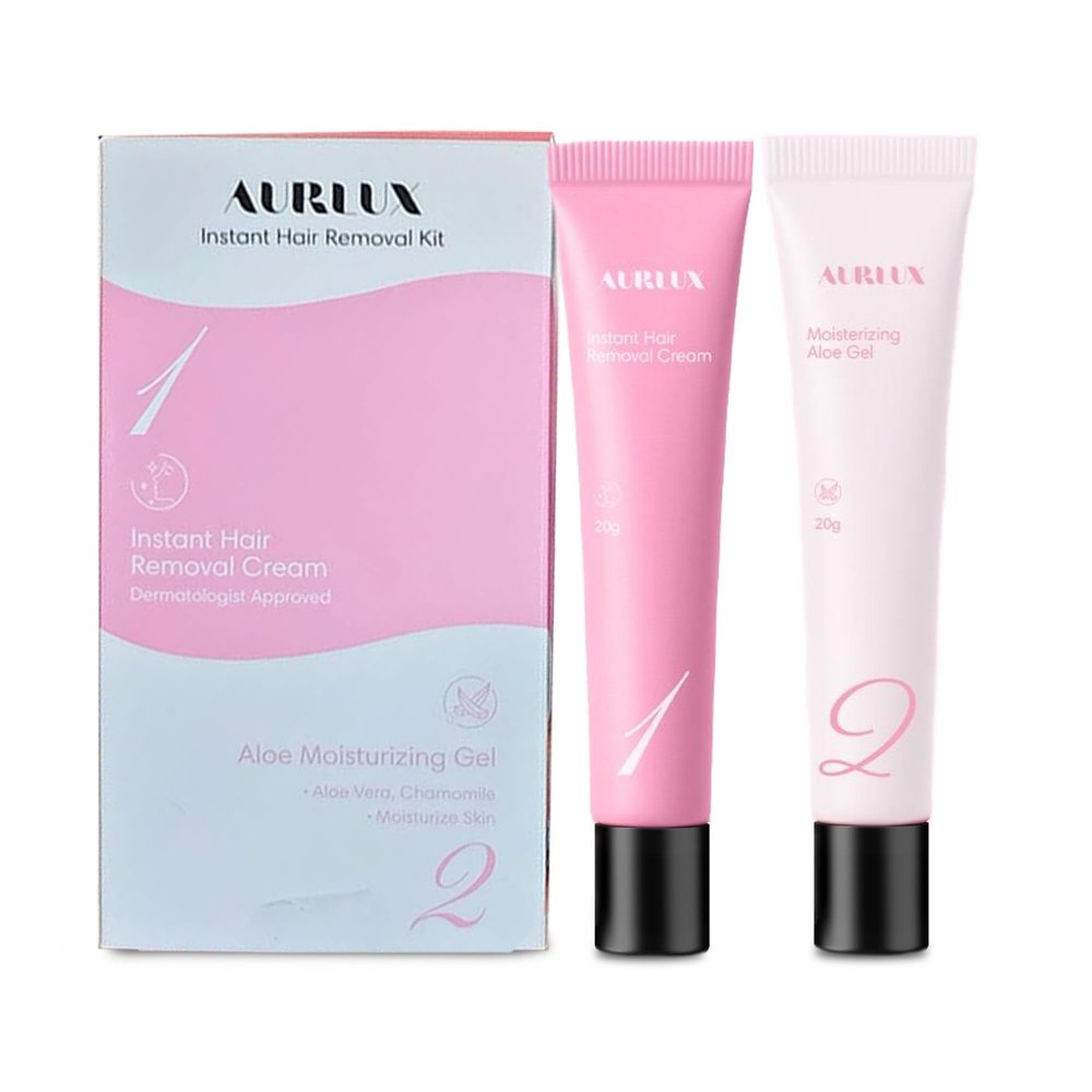 Aurlux Instant Hair Removal Kit for Women, Face, Body & Bikini, Travel Size
