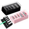 Ouligay 2 PCS 5 Hole Makeup Pencil Sharpener for Women Cosmetic Pencil Sharpeners for Lip Eyeliner Eyeliner and Eyebrow Make up Sharpener Tool with Plastic Lid Black and Pink view 1