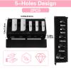 Ouligay 2 PCS 5 Hole Makeup Pencil Sharpener for Women Cosmetic Pencil Sharpeners for Lip Eyeliner Eyeliner and Eyebrow Make up Sharpener Tool with Plastic Lid Black and Pink view 2