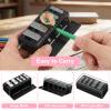 Ouligay 2 PCS 5 Hole Makeup Pencil Sharpener for Women Cosmetic Pencil Sharpeners for Lip Eyeliner Eyeliner and Eyebrow Make up Sharpener Tool with Plastic Lid Black and Pink view 3