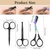 Eyebrow Scissors with Comb, 3 Pcs Professional Eyebrow Trimming Scissors Grooming Set for Men Women, Precise Brow Nose Mustache Hair Trimmer Kit, Salon Quality Design (Black) view 2