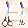 Eyebrow Scissors with Comb, 3 Pcs Professional Eyebrow Trimming Scissors Grooming Set for Men Women, Precise Brow Nose Mustache Hair Trimmer Kit, Salon Quality Design (Black) view 3