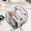 Adornori Volleyball Travel Makeup Bag Open Flat Large Capacity Toiletry Bag Portable Waterproof Cosmetic Case for Women with Handle view 4