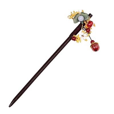 WOFASHPURET Vintage Chinese Hair Stick for Hanfu, Wooden Classical Hairpin with Flower Design, Retro Hair Chopsticks for Traditional Chinese Hairstyle and Hanfu Accessories