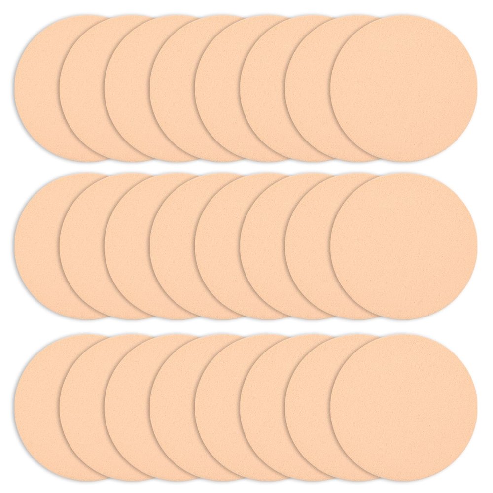 24 PCS Makeup Sponges, Facial Makeup Sponge for Foundation Blending Cosmetic Sponges Beauty Foundation Powder for All Skin Types Wet and Dry Dual Use(Skin, Round)