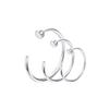 20G Stainless Steel Nose Rings C-Shape Nose Hoops Flat Ball Lip Nose Piercings Cartilage Tragus Ear Piercing Set view 1