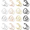 20G Stainless Steel Nose Rings C-Shape Nose Hoops Flat Ball Lip Nose Piercings Cartilage Tragus Ear Piercing Set view 2