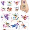 Epuxiael Dragonfly Temporary Tattoos, Dragonfly Birthday Party Decorations Favors Supplies, Nature Animal Fake Tattoo Stickers Rewards & Gifts for Boys Girls view 1
