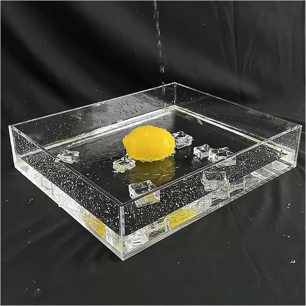 HFERTW Acrylic Water Tank for Photography, Shallow Transparent Cosmetic Shooting Tray,Rectangle Square Acrylic Tray for Photography, Ideal for Product Display & Styling (81412in)