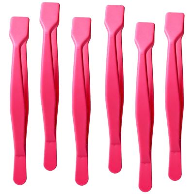 6 Pcs Lash Tweezers Flat-Tip Blunt-Safe Applicator