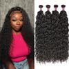 16A Human Hair Bundles 26 28 30 32 Inch Water Wave Hair Bundles Double Weft 100% Unprocessed Brazilian Virgin Deep Curly Weave 4 Bundles Water Wavy Curly Hair Extensions Real Human Hair For Women view 1