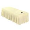 Gcljlmy Massage Table Skirt, Beauty Salon Bedskirt ONLY for Salon Massage Table Bed Sheet Bedspread SPA Beauty Bed Sheet Full Cover with Hole, 74.8x31.4inch (Beige) view 1