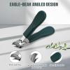 2Set Toenail Clippers for Thick Nails, Heavy Duty Stainless Steel Nail Clippers for Seniors, Wide Jaw Opening Nail Clipper Set with Precision Curved Blade, Cyan view 2
