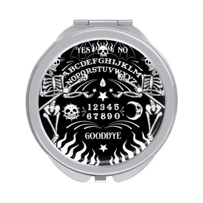 EOQIFJM Skull Skeleton Witch Board Tarot Black Art Portable and Compact Makeup Mirror, Suitable for Carrying Outside