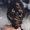 10 pcs Bow Hair Clips Mini Bow Hair Claw Clips for Women Party Weddings Daily Use Hair Accessories (Gold) view 2