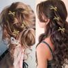10 pcs Bow Hair Clips Mini Bow Hair Claw Clips for Women Party Weddings Daily Use Hair Accessories (Gold) view 3