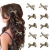 10 pcs Bow Hair Clips Mini Bow Hair Claw Clips for Women Party Weddings Daily Use Hair Accessories (Silver) view 1