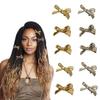 10 pcs Bow Hair Clips Mini Bow Hair Claw Clips for Women Party Weddings Daily Use Hair Accessories (Gold Silver) view 1