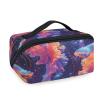 Adornori Nautical Sea Jellyfish Travel Makeup Bag Open Flat Cosmetic Bag Waterproof Portable Organizer with Compartments Divider Handle view 1