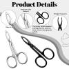 2pcs Scissor Handle Tweezers for Eyebrow Tweezers for Women Straight Tip Eye Brow for Facial Hair Removal, Silver and Black Metal Hair Remover Tool for Eyebrows Lace Wigs Care view 3