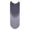 ALLUREMOUR Hairpiece One Piece Straight Hair Extension Red Blue Ombre Invisible Wire Seamless Invisible Design Synthetic Hair ALLUREMOUR(S-BlackTdimgray) view 1