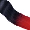 ALLUREMOUR Hairpiece One Piece Straight Hair Extension Red Blue Ombre Invisible Wire Seamless Invisible Design Synthetic Hair ALLUREMOUR(S-BlackTdimgray) view 3