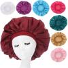 Silk Bonnet Night Sleep Cap, Silk Satin Sleep Bonnet For Women 2 Pcs Multicolor 42cm(Royal blue) view 2