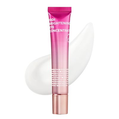 ISOI Rose Eye Concentrate with Arbutin, Adenosine & Bulgarian Rose Oil, Hydrating Eye Cream for Fine Lines & Puffiness, Korean Skin Care for Sensitive Types (0.57 fl oz, 17ml)