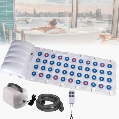Bubble Bath Spa with Remote, Ultra-Quiet Operation, 6 Color, 93 Targeted Jets with 6 Levels, USB Interface, Anti-Slip Suction