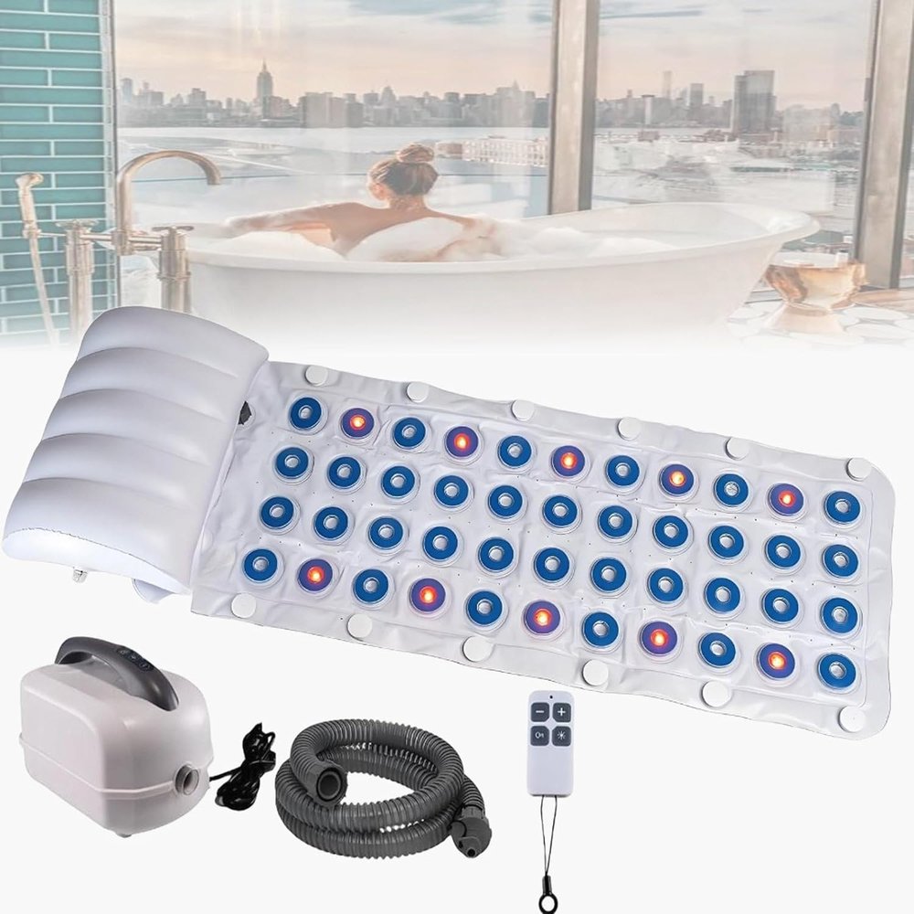 Bubble Bath Spa with Remote, Ultra-Quiet Operation, 6 Color, 93 Targeted Jets with 6 Levels, USB Interface, Anti-Slip Suction